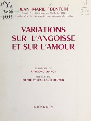 cover image of Variations sur l'angoisse et sur l'amour
